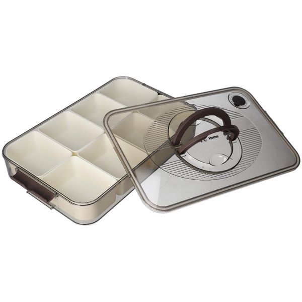 Danny Home Portable Divided Serving Tray With Lid 4 Compartments