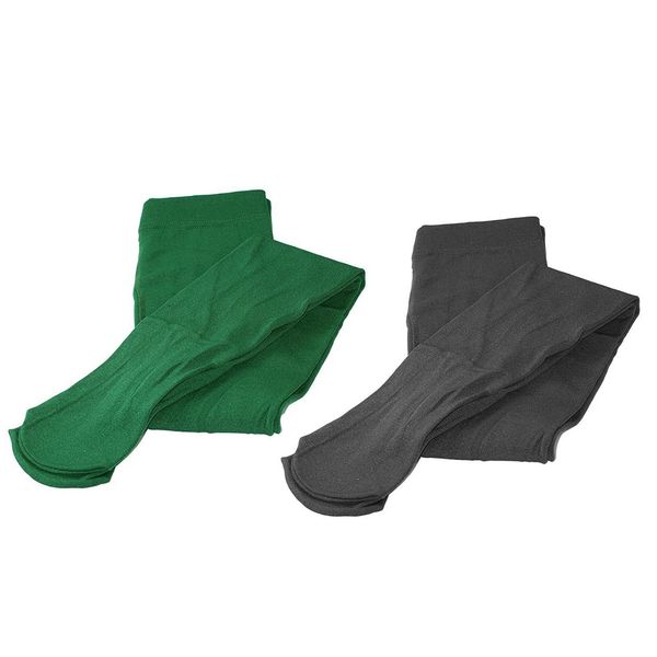 Kid's Black &amp; Green Strecthy Pantyhose Leggings For Winter-Set of 2