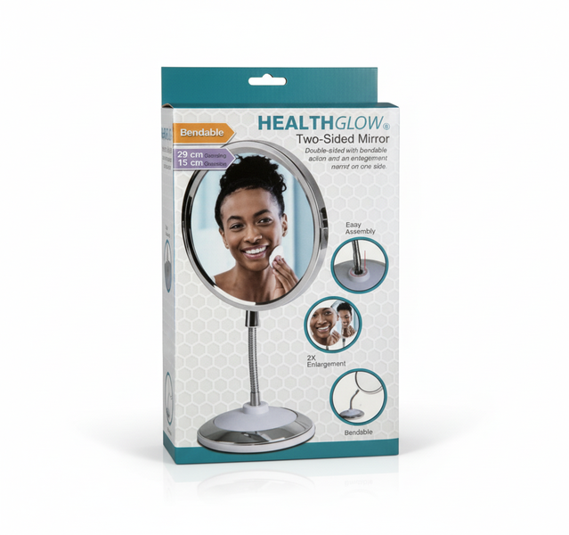 Versatile Bendable Standing Mirror - Dual-Sided for Makeup &amp; Grooming