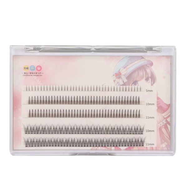 Fishtail Individual Lashes Long Curly A Shape Cluster for Eyelash Extension