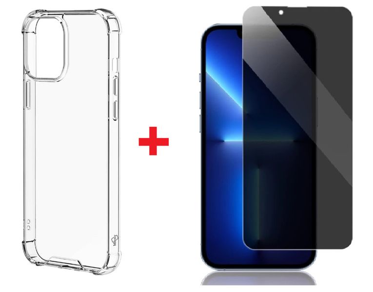 Clear Case + Privacy Glass for Apple Iphone 13