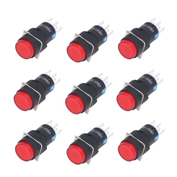 25Pcs Self Locking Push Button Switch 8 Pins ABS Brass Round for Arduino