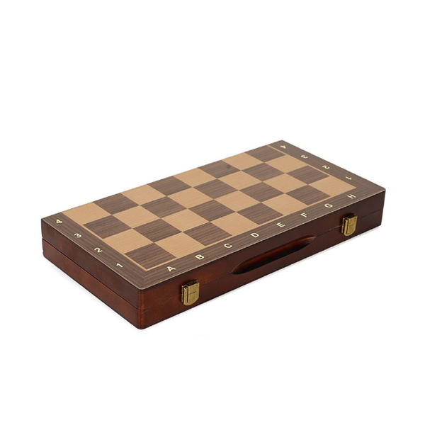 15" Foldable Magnetic Wooden Travel Chess Set Vintage Family Game Gift