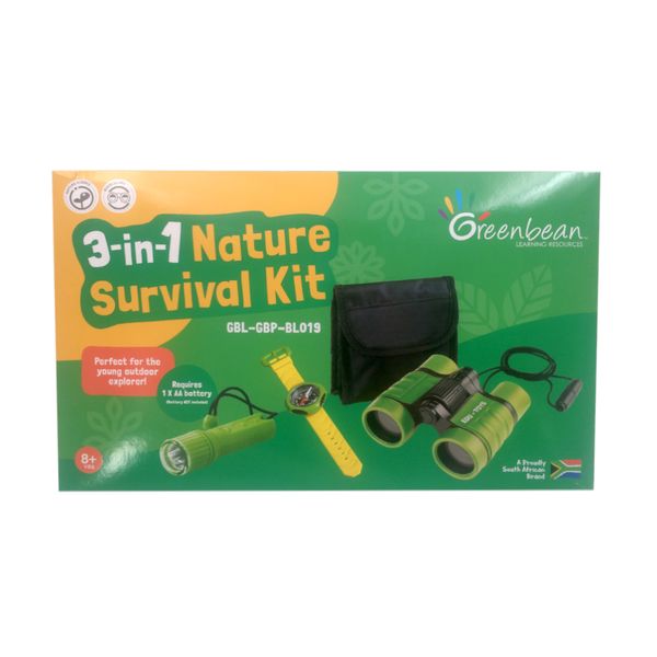 Greenbean 3-in-1 Nature Survival Kit: Binocular with Lanyard &amp; Compass