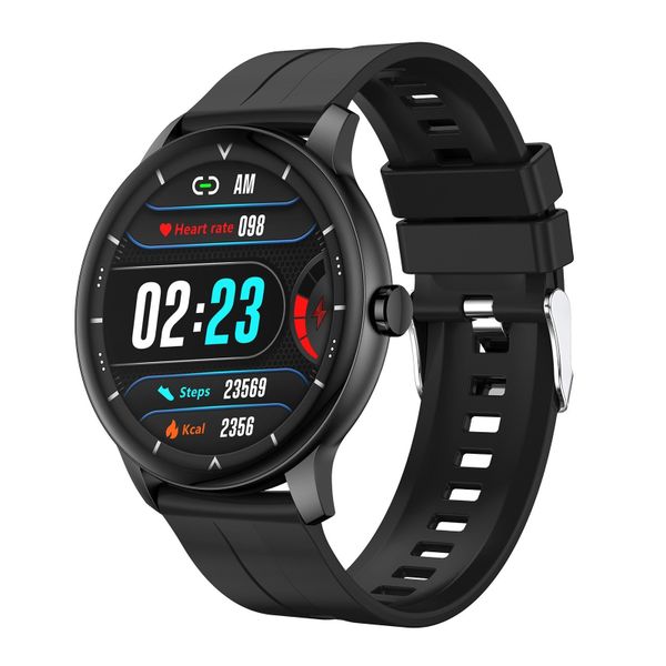 Black Smart Watch 1.3" Full Touch Fitness Tracker with Heart Rate
