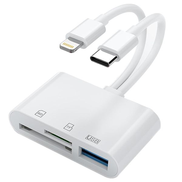 5 In 1 SD Card Reader USB HUB For iPhone iPad MacBook USB 3.0 Type C to SD