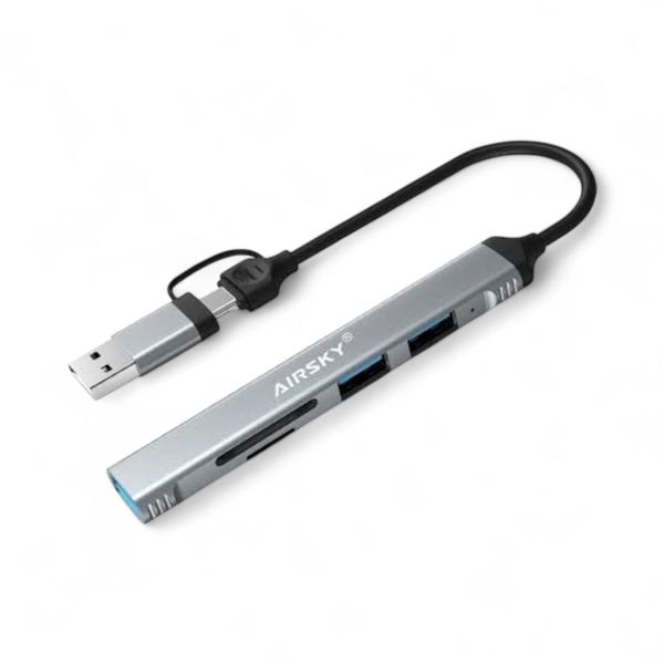 AIRSKY 5-in-1 USB+USB A/Type-C to USB Multi-function HUB Adapter
