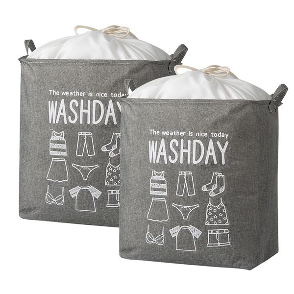 75L 2Pc each Large Collapsible Storage Bag Laundry Hamper