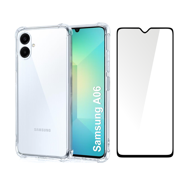 TPU Clear Cover &amp; 9D Glass Combo Compatible with Samsung Galaxy A06