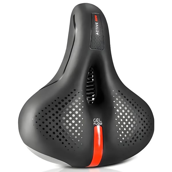 Bike Saddle Bicycle Seat Cushion Cover Shock-Absorbing and Reflective Strip