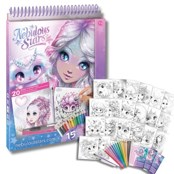 Nebulous Stars Creative Watercoloring Book - Estrelia Incl Pencils &amp; Brush