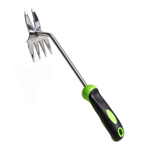 Hand Weeder Puller Tool, Heavy-Duty Stainless Steel Root Removal Tool