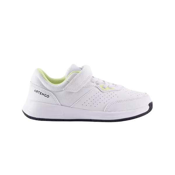 Artengo Kids Essential Tennis Shoes with Rip-Tab - White &amp; Yellow