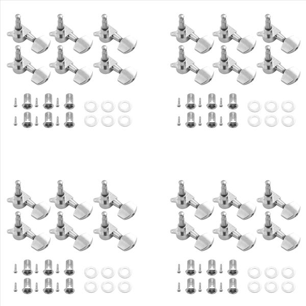 6 Pieces Silver Guitar String Tuning Tuner(3 For Left + 3 For Right)