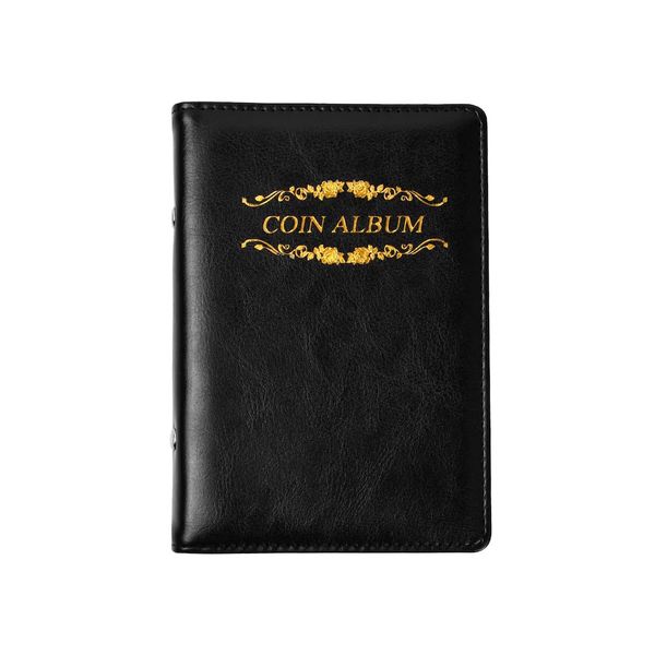 Coin Album for 120 Coins, Suitable for Coin Collecting, Black