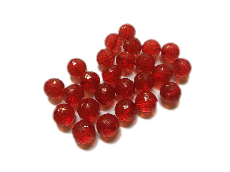 BEAD COOL - Plastic Bead- Red - 150pcs (Dia 14mm with 2mm hole)