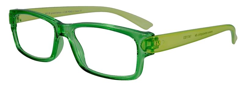 News Optic Reading Glasses - No 29 Green/Lemon Range