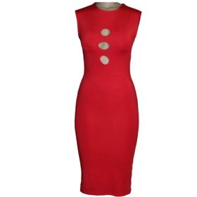 Missy Missi Cut Out Front Bodycon Dress - Red Shop Today. Get it