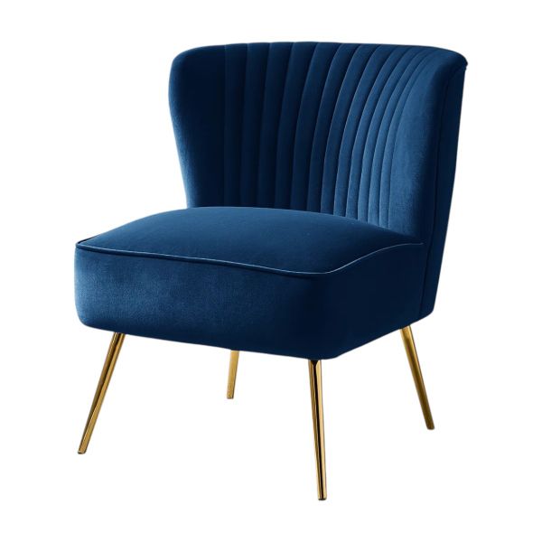 Velvet Accent Chair with Metal Legs