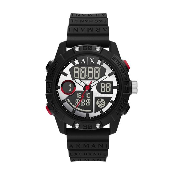 Armani Exchange Mens Black Silicone Watch-AX2960