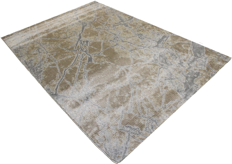 Modern Polyester and Heatset Rug in Grey and Beige Mix 80x300