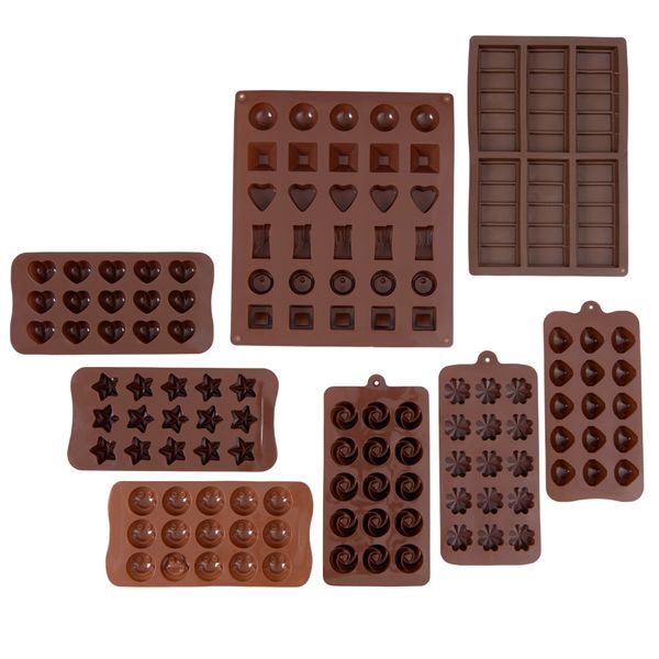 Chocolate Moulds &amp; Molds fo Perfect Moulding-Non Stick Silicone Moulds 8Pcs