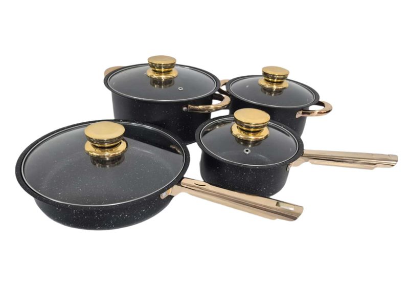 Black Granite Non-Stick 8 Pisece Pot SET