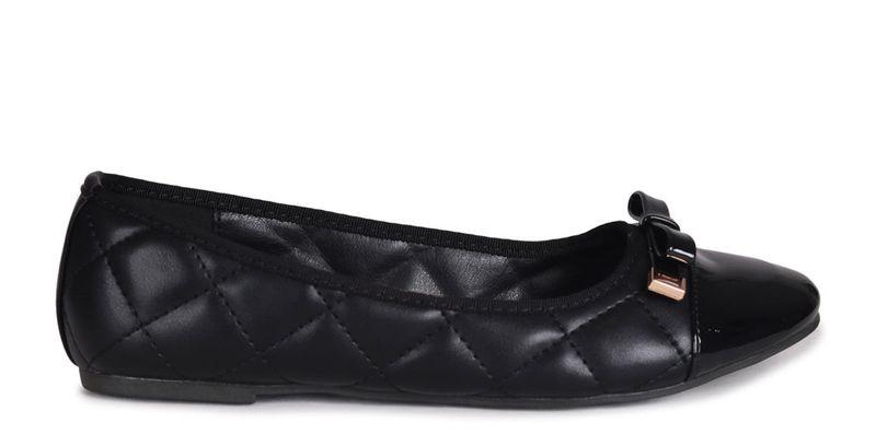 Linzi Ladies - GINNIE Soft Faux Leather Flats - Black PU