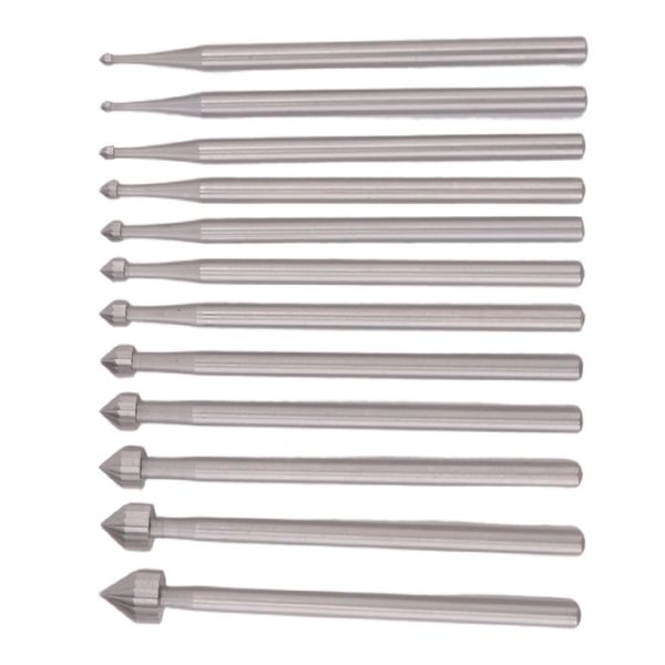 12Pc Cylinder Cone Shape Carving Burr Sets Jewelry SetsShank