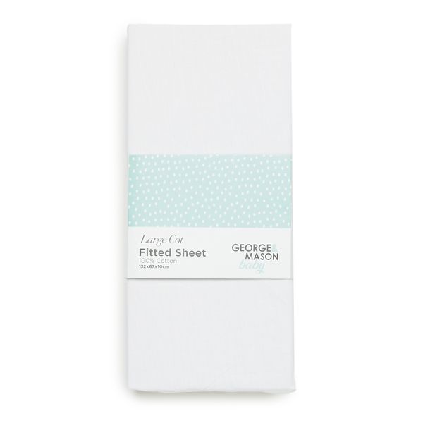 George &amp; Mason Baby - 200TC Cotton Fitted Sheet - Large Cot