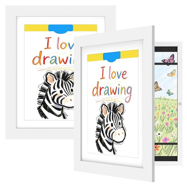 2 Pack Picture Frame Kids Artwork Frame for Storage Children's Drawings A4