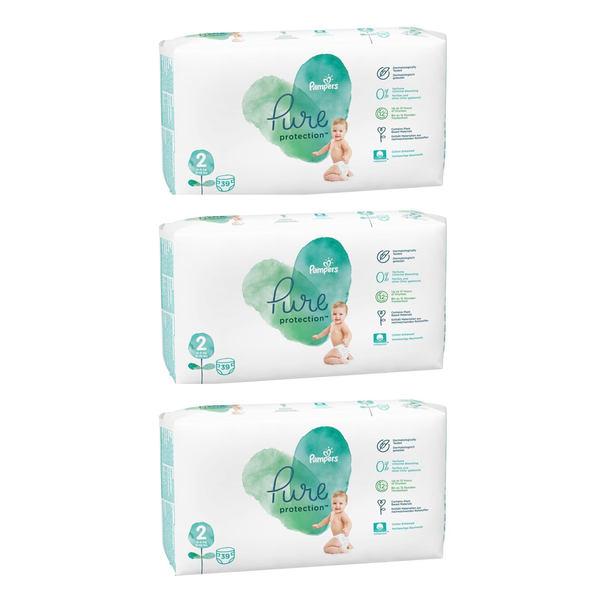 Pampers Pure Protection Nappies x 3 Packs (114 Nappies)