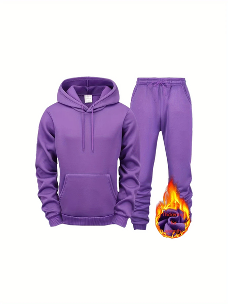 Tread Treasure-Purple Polyester Hoodie &amp; Jogger For Men