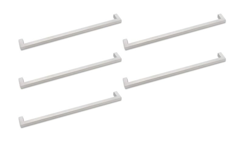 5 Silver Square Cabinet Handles 330mm