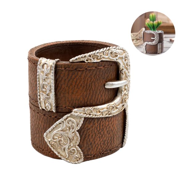 Belt Design Resin Planter 9x8.5cm compatible with Succulents