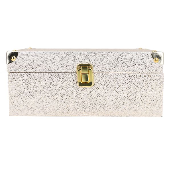 Vintage White Rectangular PU &amp; Wood Jewelry Gift Box