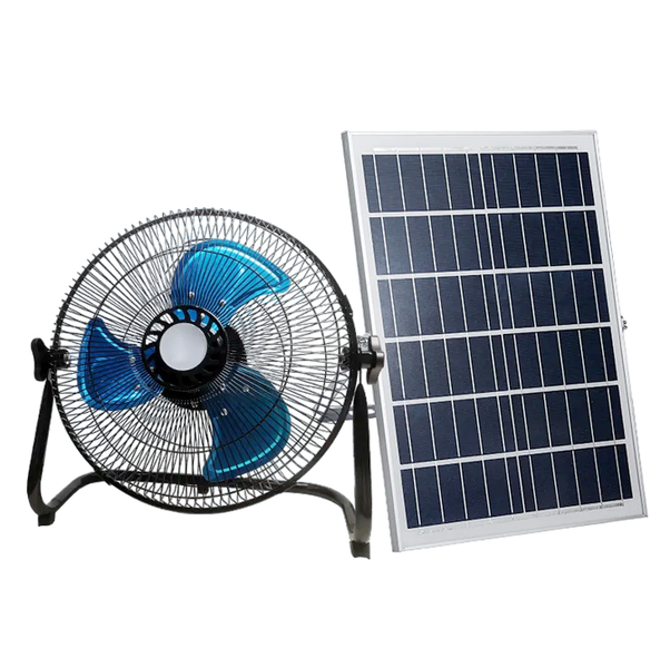 12 Inch Rechargeable Solar Fan 10W Solar Panel 12W 9V 3 Speed Oscillatiing