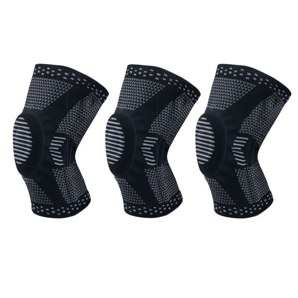 Health Healing and Recovery Knee Brace Compression Support Sleeve -Set of 3