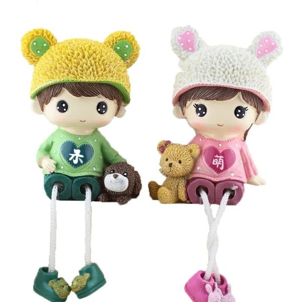 1 Pair Valentine's Day Resin Couple Creative Home Decorations