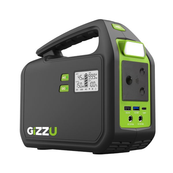 Gizzu 155Wh Portable Power Station 1 x 3-Prong SA Plug Point