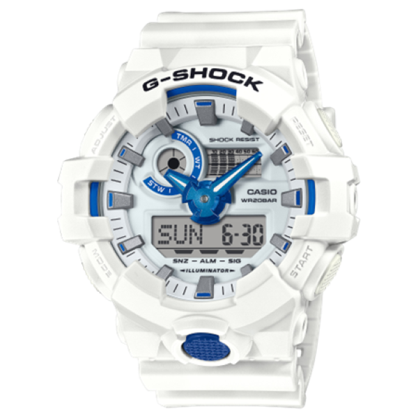 Casio G-Shock GA-700HDS-7ADR-Hidden Glow White Series-5-Yr Battery-200M WR