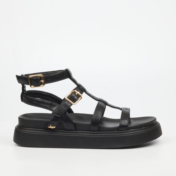 ROCK &amp; CO Absolut 1 Black Women Faux Leather Sandal