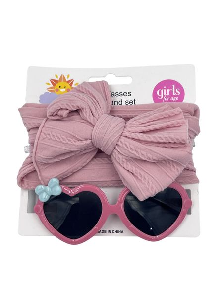 Cute Heart Sunglasses and Bow Hairband kids Hair Accessories