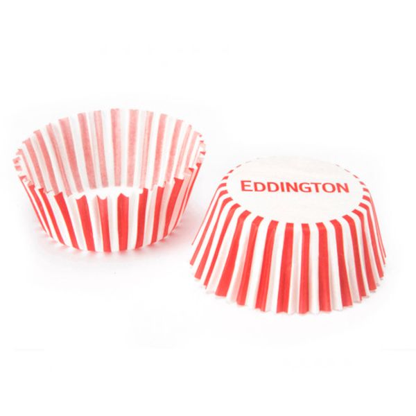 Eddingtons Medium Paper Cup Cake Cupcake Muffin Cases White Red Stripes -72