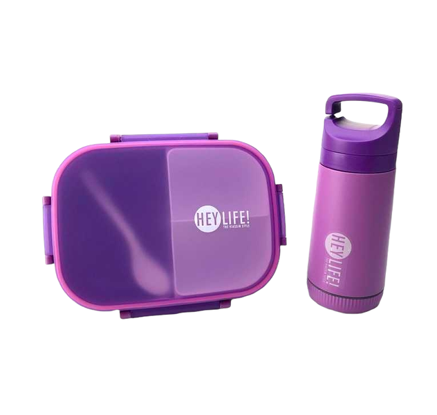 Colorful Sealed 3-Grid Lunch Box Water Bottle Combination Set