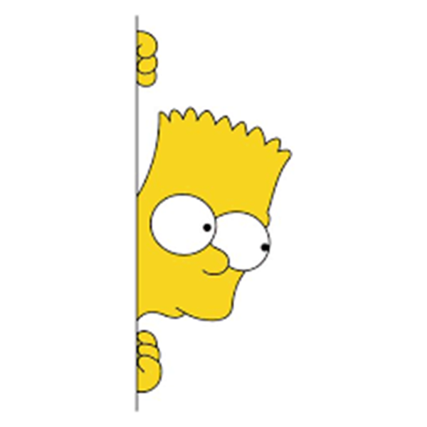 Bart Simpson Car Window Decorative Sticker 3D Peeking Character Stickers