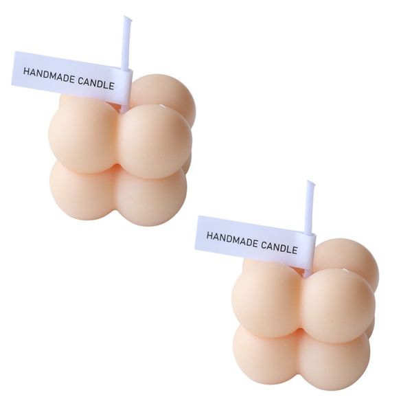2 Pack Orange Blossom Flavor Bubble Candles - Peach