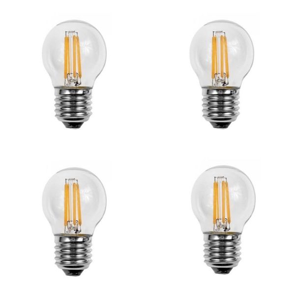 4 Pack - Filament G45 Golf Ball LED globe - Cool White