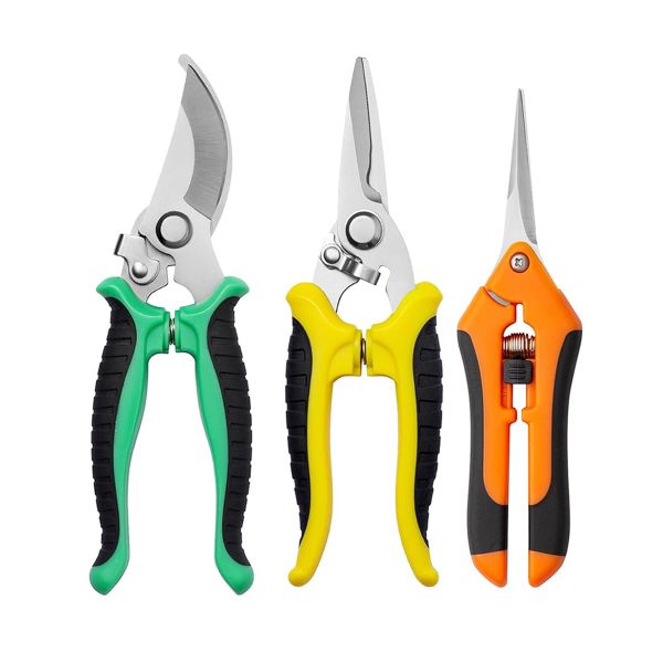 3 Piece Garden Pruning Shears Pruners Stainless Steel Garden Pruning Scissors