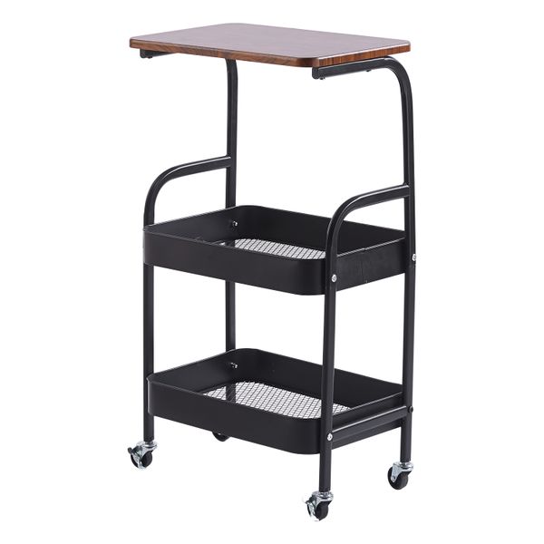 A movable storage trolley with partitions